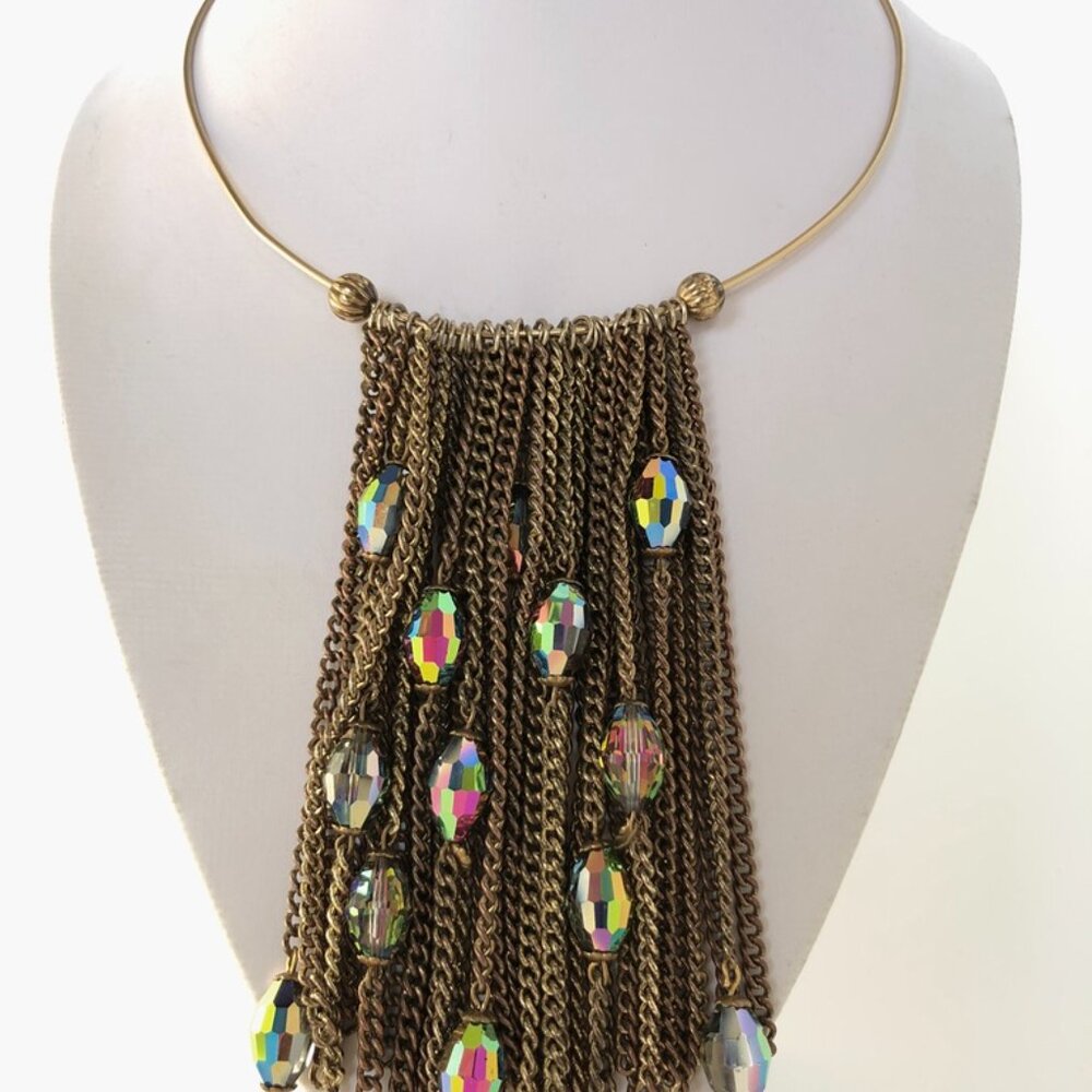Sexy Choker Necklace with Vintage Czech Crystals